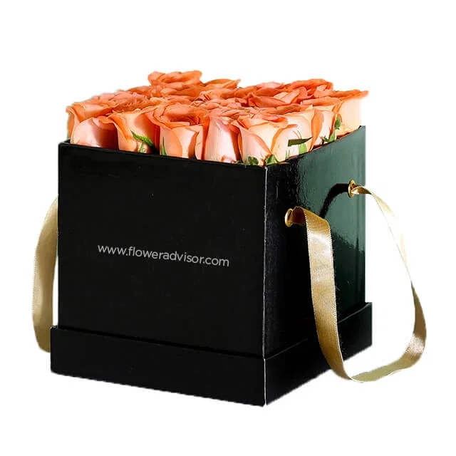 Elegant Box Of Orange Roses