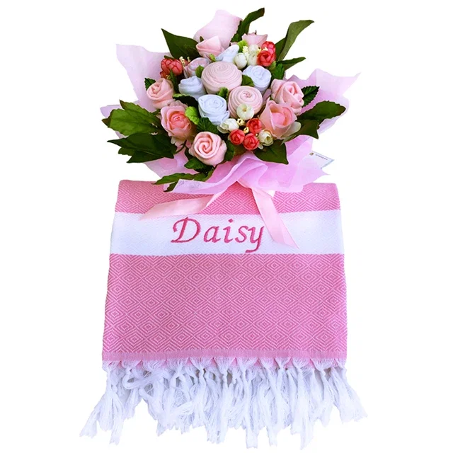 Personalized Baby Pink with Artificial Flowers